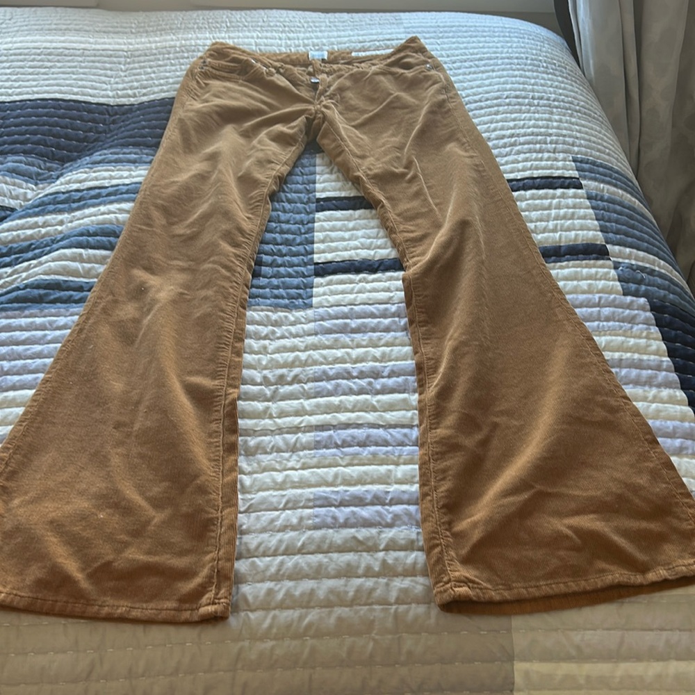 Low rise flared corduroy salt pants
